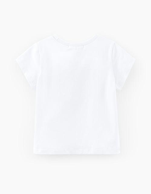 Белая футболка с принтом для девочки