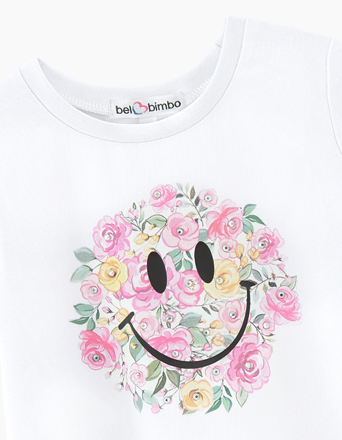 Белая футболка с принтом для девочки