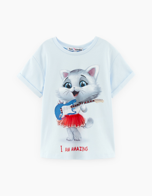 Светло-голубая футболка для девочки