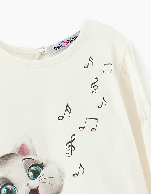 Молочный лонгслив для девочки