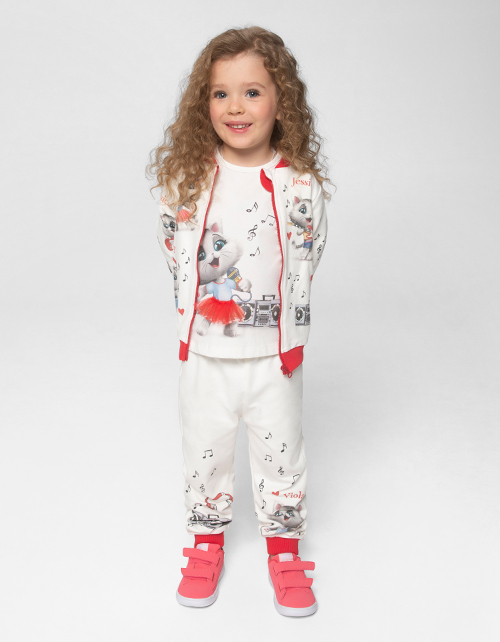 Молочный лонгслив для девочки