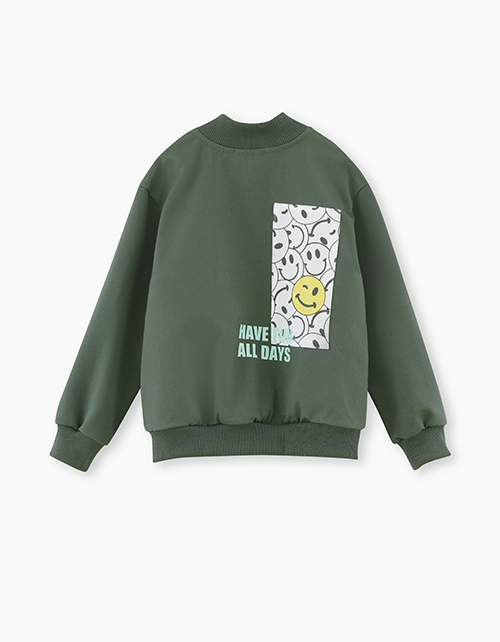 Бомбер цвета хаки для мальчика