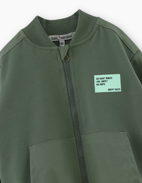 Бомбер цвета хаки для мальчика