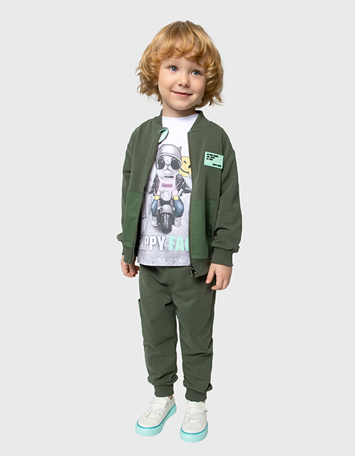 Бомбер цвета хаки для мальчика