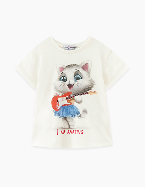 Молочная футболка для девочки