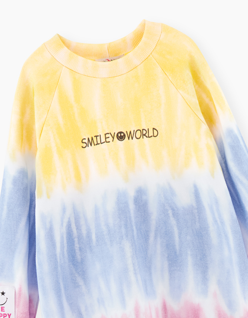 Платье-свитшот с принтом тай-дай