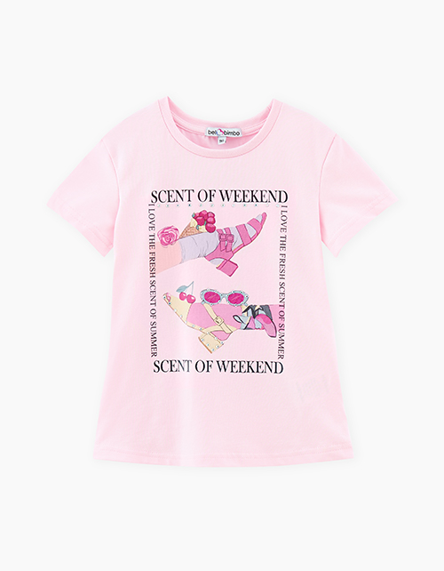 Светло-розовая футболка для девочки