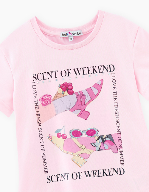 Светло-розовая футболка для девочки
