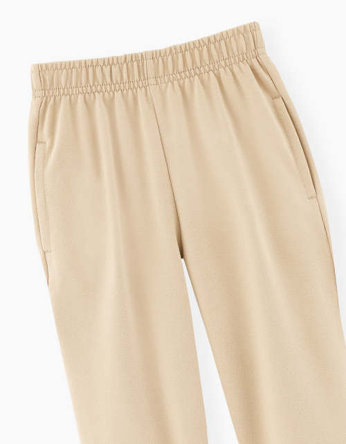 Светло-бежевые брюки-джоггеры для девочки