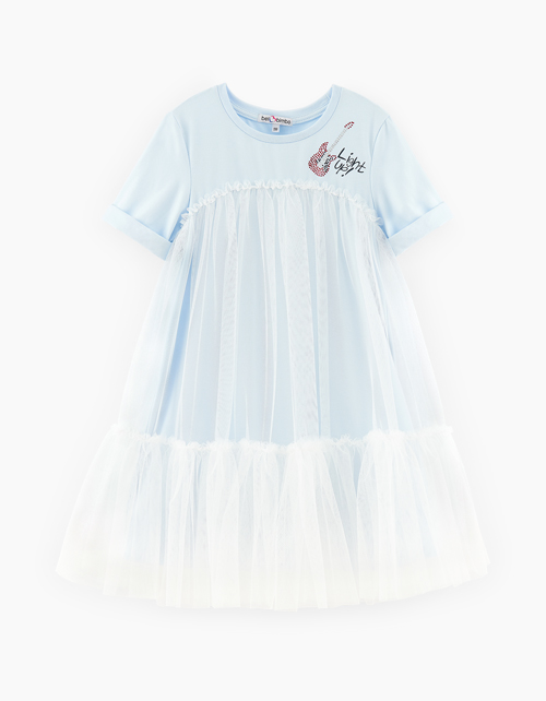 Светло-голубое летнее платье