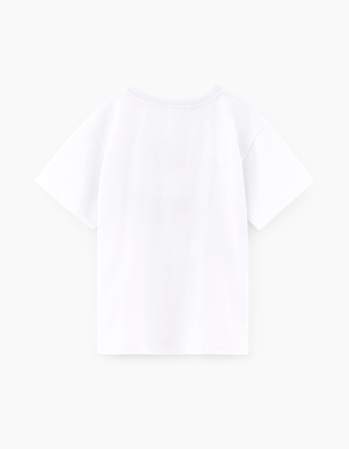 Белая футболка с принтом для мальчика