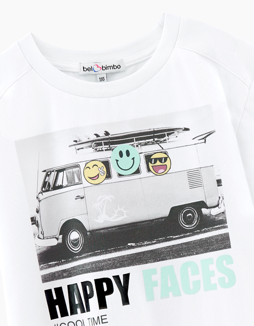 Белая футболка с принтом для мальчика