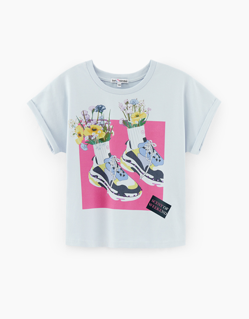 Светло-серая футболка для девочки