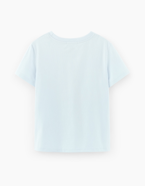 Стильная светло-голубая футболка для девочки