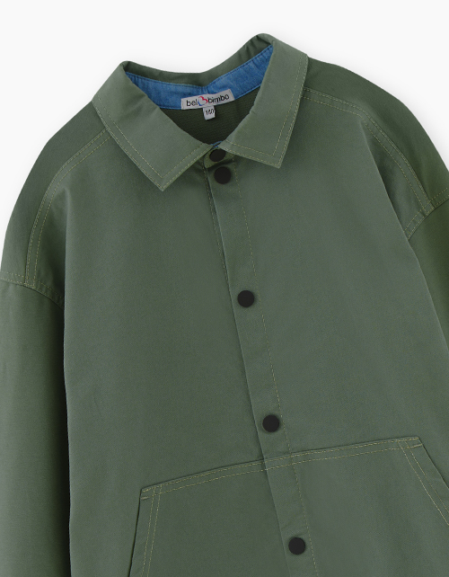 Трендовая рубашка цвета хаки для мальчика