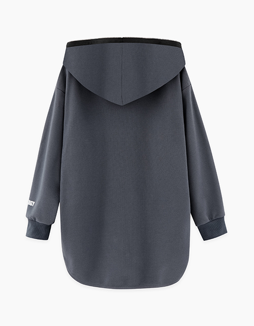 Графитовая удлиненная толстовка для мальчика