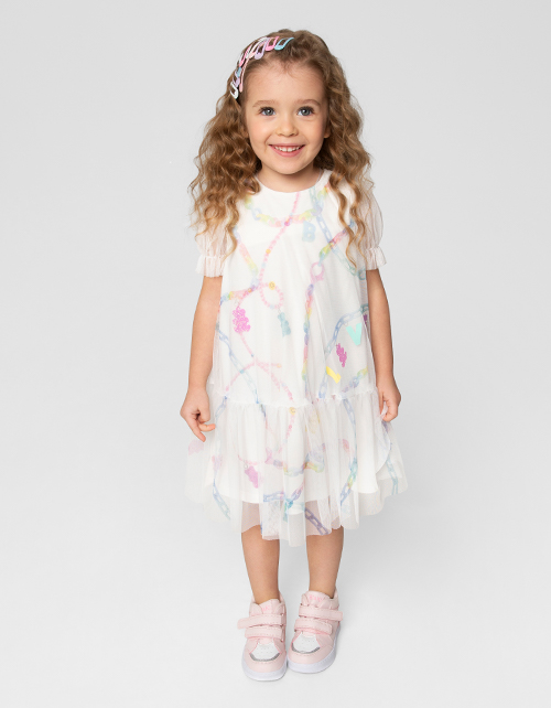 Нарядное молочное платье