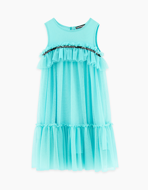 Нарядное бирюзовое платье для девочки