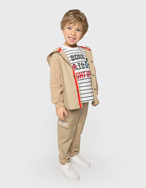 Светло-бежевые брюки-карго для мальчика