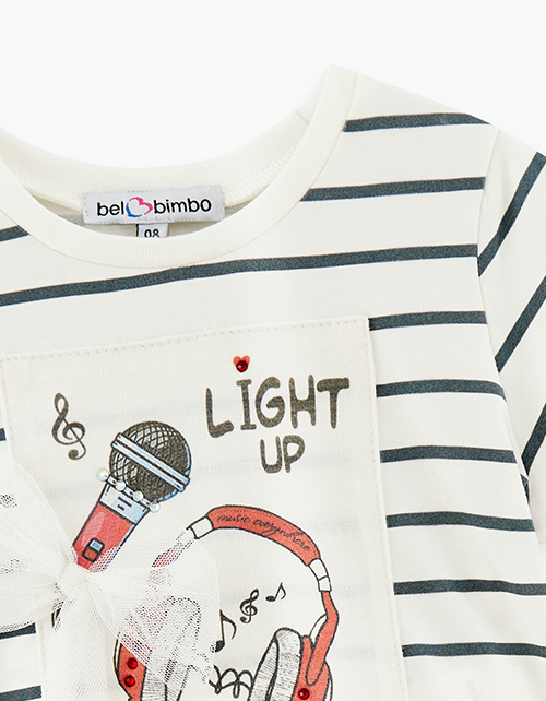 Туника в черно-белую полоску