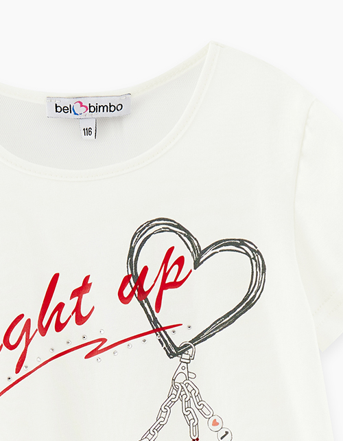 Молочная футболка для девочки