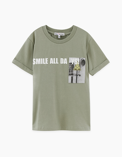 Футболка цвета сетлая-олива для мальчика