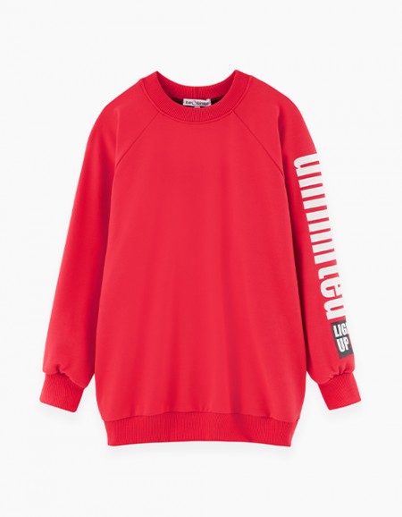 Красный oversize-свитшот для мальчика