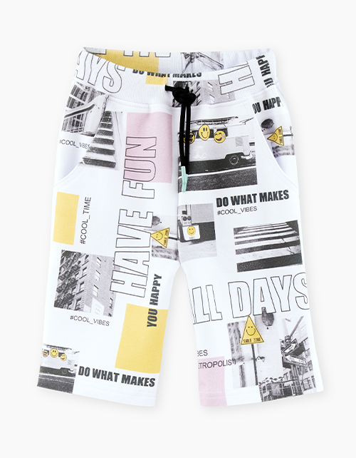 Летние шорты с набивным рисунком для мальчика