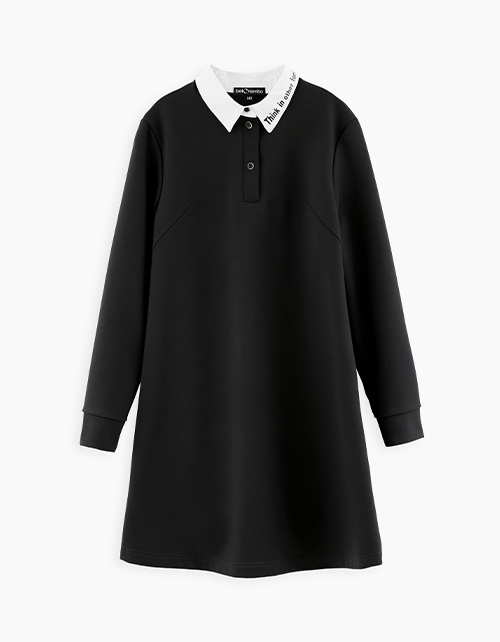 Черное платье-поло