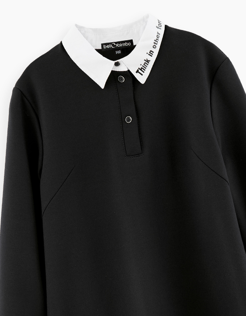 Черное платье-поло