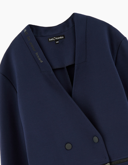 Темно-синий пиджак-трансформер для девочки