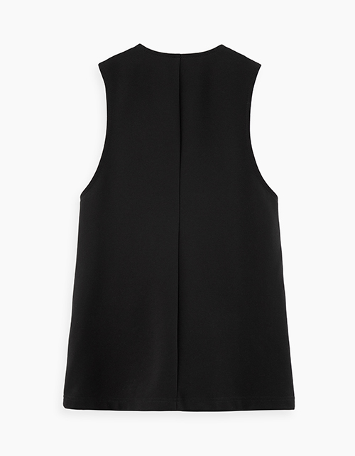 Удлиненный черный жилет для девочки