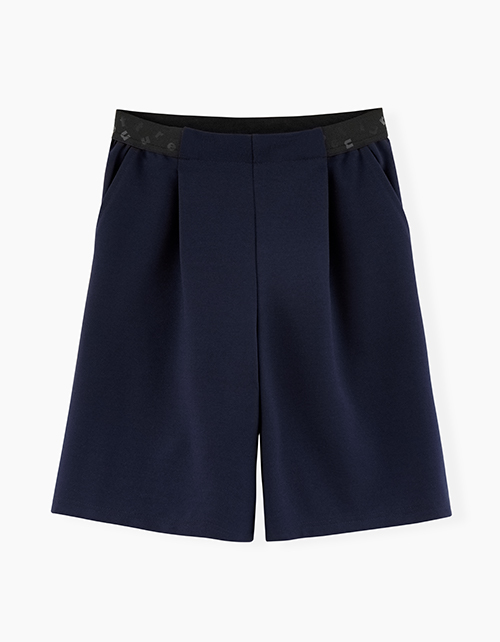 Темно-синие школьные шорты-бермуды для девочки