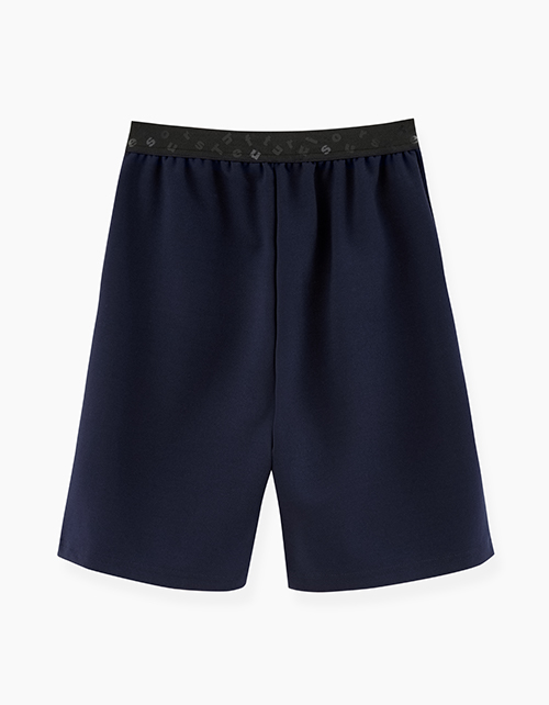 Темно-синие школьные шорты-бермуды для девочки