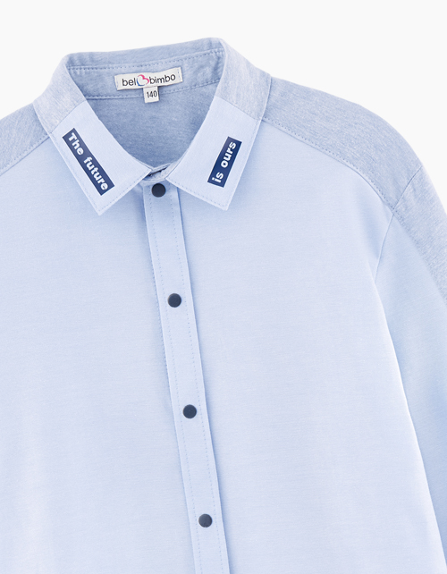 Голубая рубашка с принтом для мальчика Голубая рубашка с принтом для мальчика