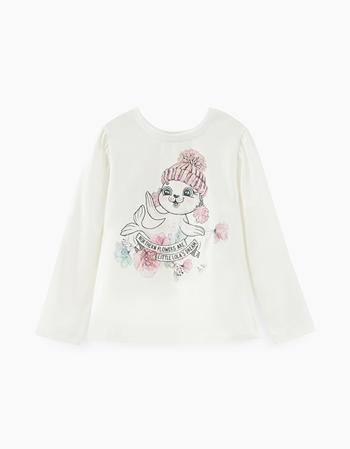 Молочный лонгслив для девочки Купить молочный лонгслив для девочки
