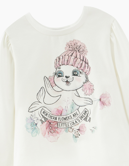 Молочный лонгслив для девочки Купить молочный лонгслив для девочки
