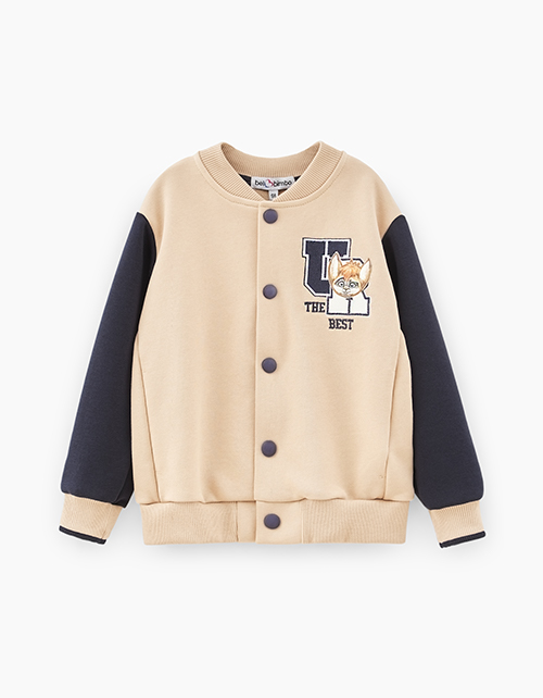 Бежевый жакет-бомбер для мальчика