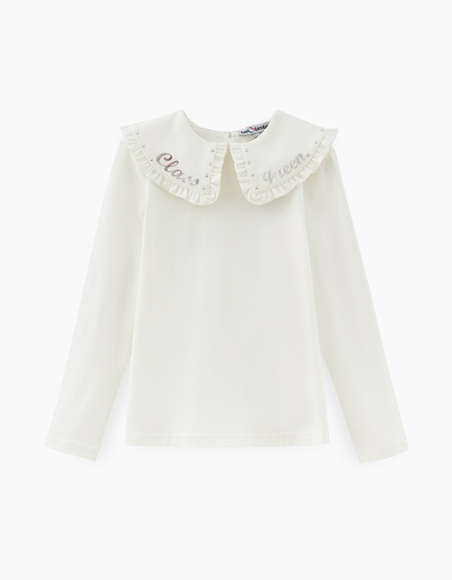 Молочный лонгслив для девочки