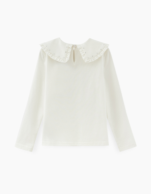 Молочный лонгслив для девочки