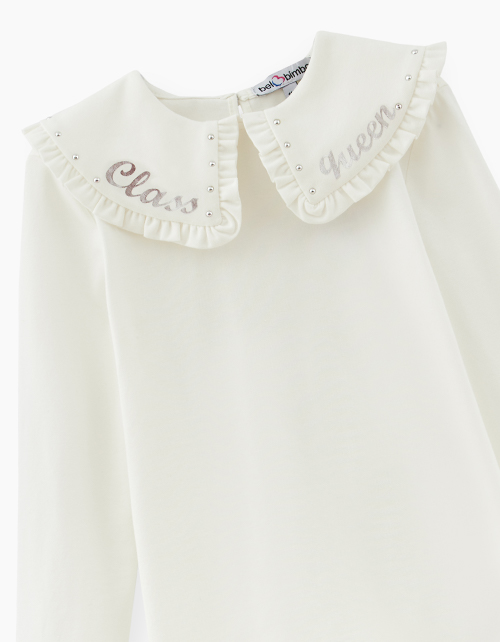 Молочный лонгслив для девочки