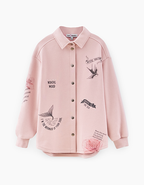 Темно-розовый жакет-рубашка для девочки Купить темно-розовый жакет-рубашку для девочки