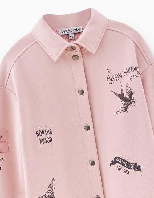 Темно-розовый жакет-рубашка для девочки Купить темно-розовый жакет-рубашку для девочки