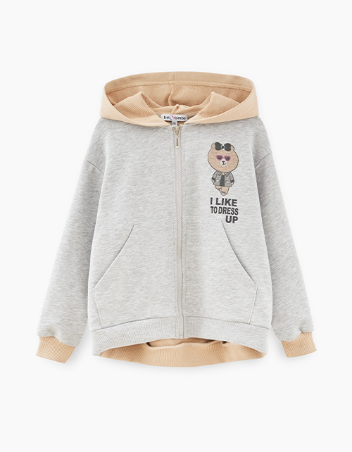 Жакет-толстовка в стиле колор-блок для девочки Жакет-толстовка в стиле колор-блок для девочки