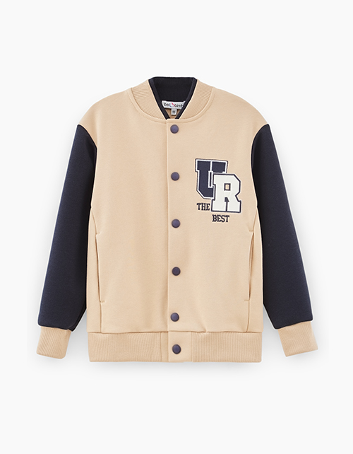 Бежевый жакет-бомбер для мальчика