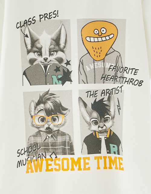 Молочная футболка с принтом для мальчика