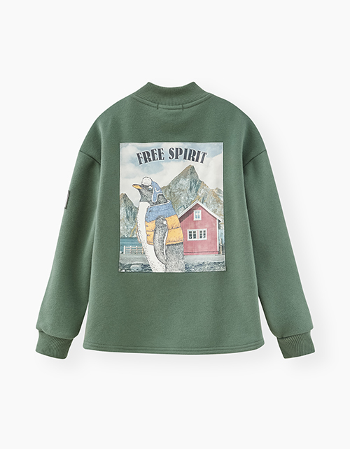 Стильный жакет-рубашка цвета хаки для мальчика