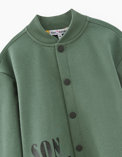 Стильный жакет-рубашка цвета хаки для мальчика