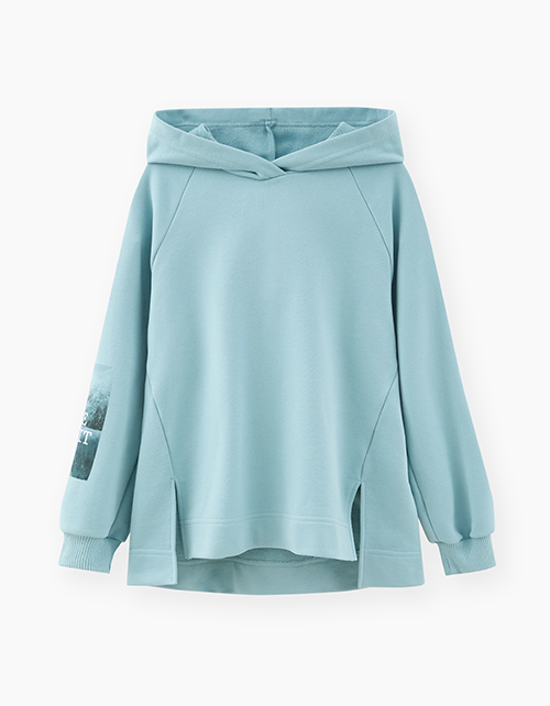 Купить серо-голубое худи для девочки