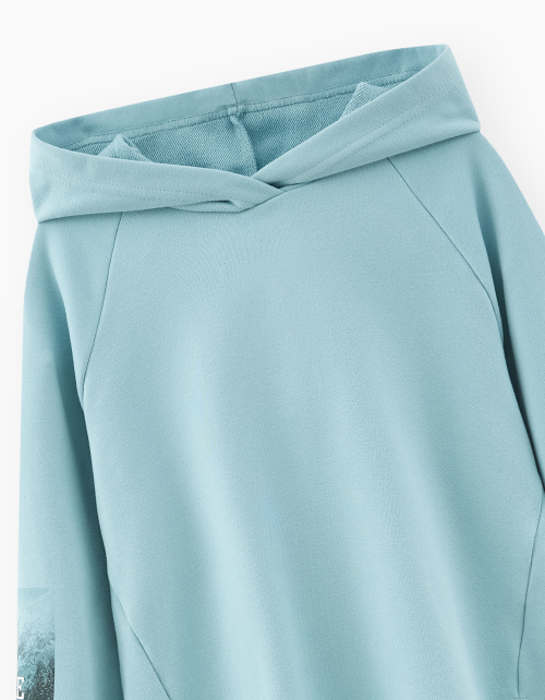 Купить серо-голубое худи для девочки